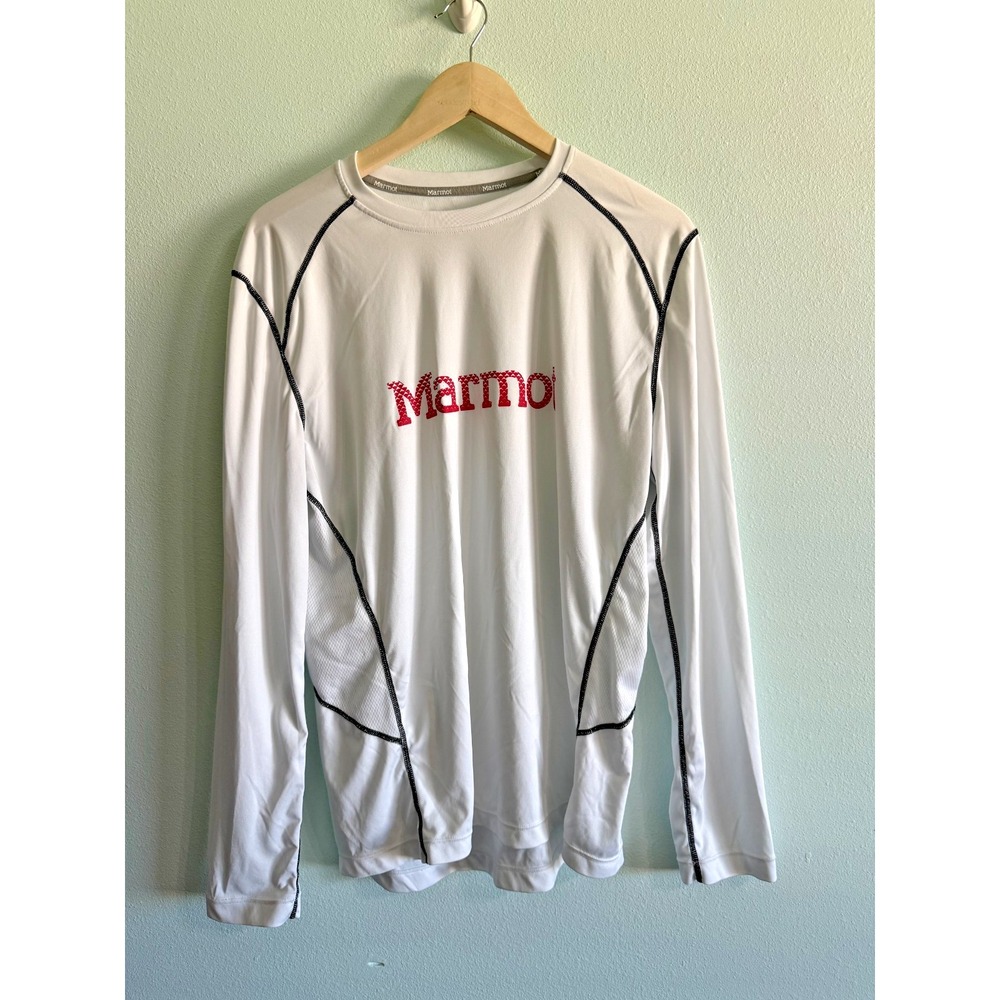 Marmot Mens Long-Sleeve Performance Shirt White Medium Lightweight Activewear